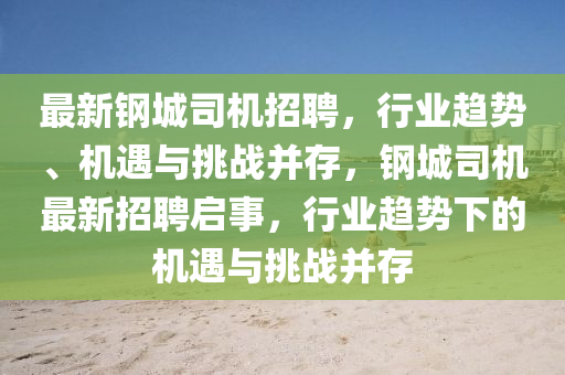 最新鋼城司機(jī)招聘，行業(yè)趨勢、機(jī)遇與挑戰(zhàn)并存，鋼城司機(jī)最新招聘啟事，行業(yè)趨勢下的機(jī)遇與挑戰(zhàn)并存山東水清源環(huán)?？萍加邢薰? class=