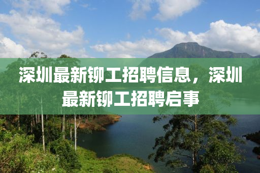 深圳最新鉚工招聘信息，深圳山東水清源環(huán)?？萍加邢薰咀钚裸T工招聘啟事