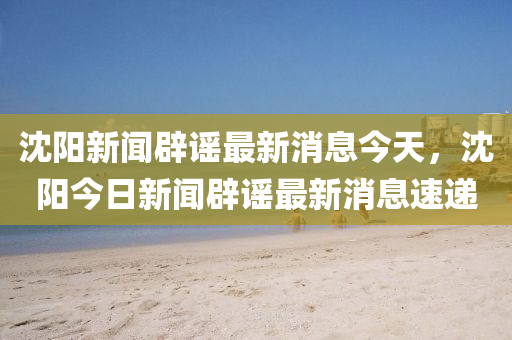 沈陽(yáng)新聞辟謠最新消息山東水清源環(huán)?？萍加邢薰窘裉欤蜿?yáng)今日新聞辟謠最新消息速遞