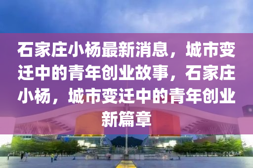 石家莊小楊最新消息，城市變遷中的青年創(chuàng)業(yè)故事，石家莊小楊，城市變遷中的青年創(chuàng)業(yè)新篇章山東水清源環(huán)保科技有限公司