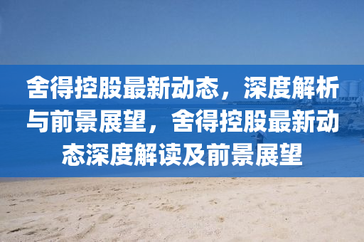舍得控股最山東水清源環(huán)?？萍加邢薰拘聞討B(tài)，深度解析與前景展望，舍得控股最新動態(tài)深度解讀及前景展望