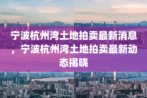 寧波杭州灣土地拍賣最新消息山東水清源環(huán)?？萍加邢薰?，寧波杭州灣土地拍賣最新動(dòng)態(tài)揭曉